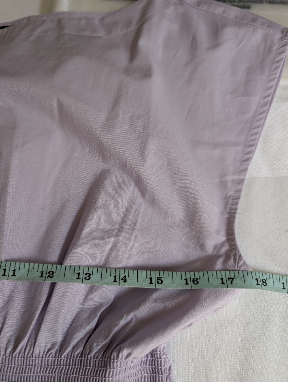 J Crew Smocked eyelet-hem dress CS937 in cotton poplin Size M NEW Lavender - Picture 6 of 6